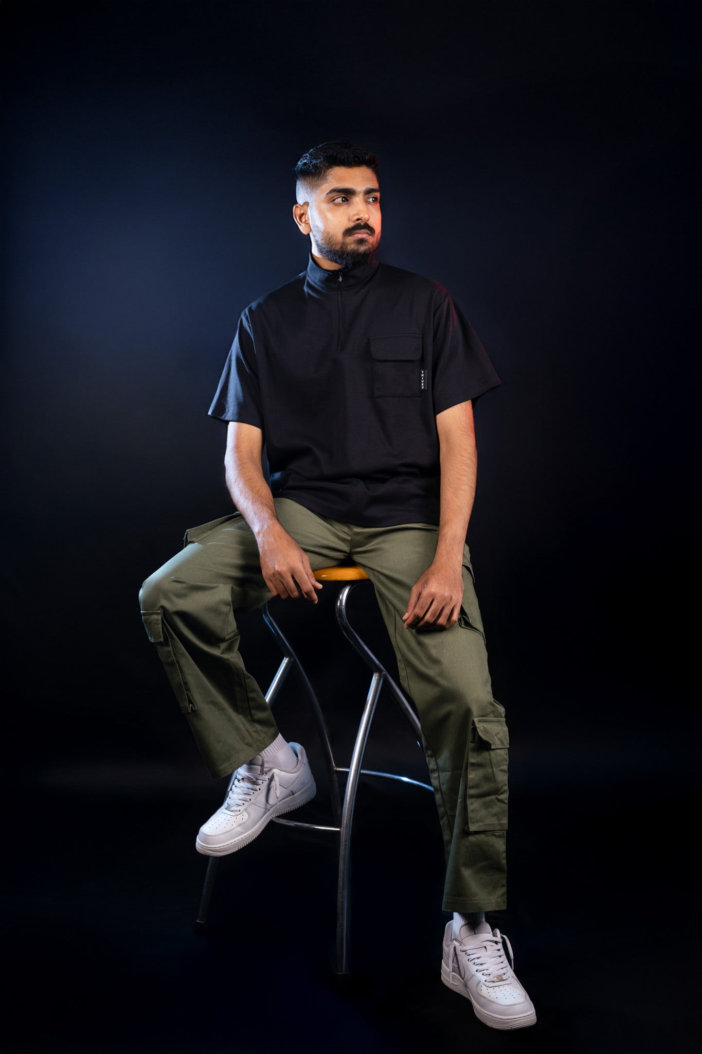 High Neck Zipper Pocket Tee