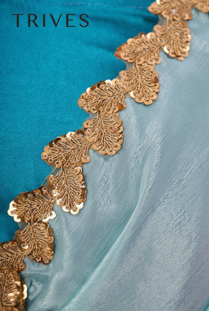 TRIVES branded saree detail