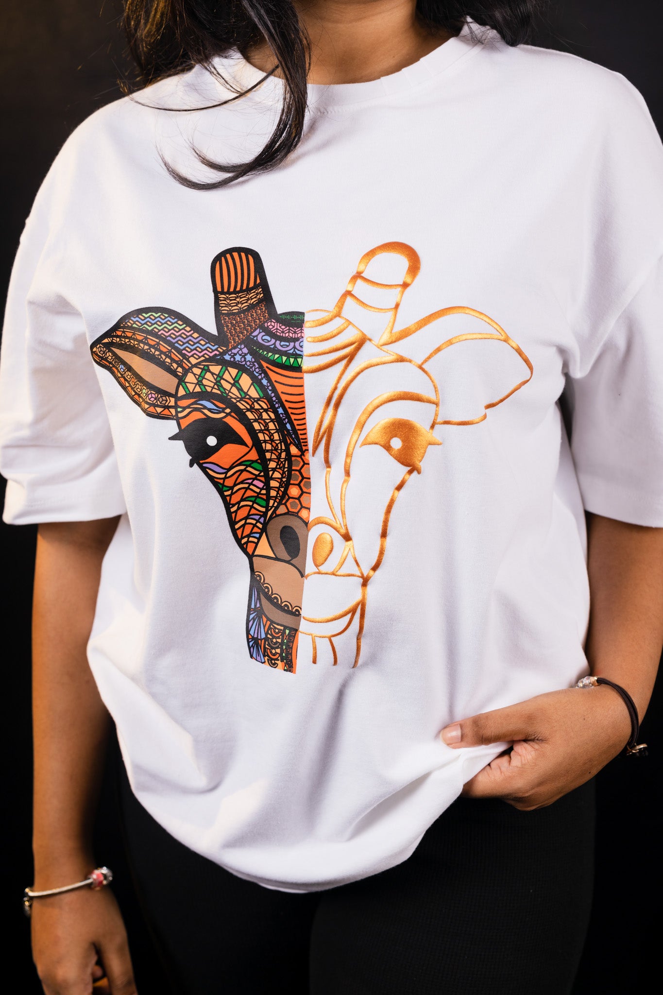 Giraffe Puff Printed T-shirt