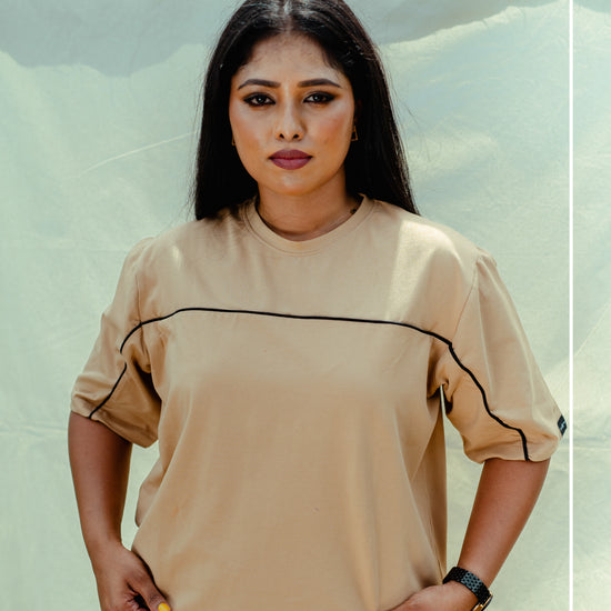 TRIVES beige basic t-shirt